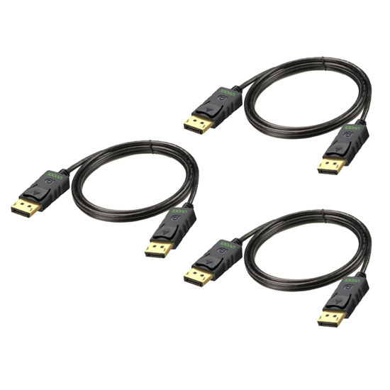 Picture of UVOOI DisplayPort to DisplayPort Cable 3-Pack, 6 Feet, 4K Display Port DP to DP Cord 6FT [4K@60Hz, 2K@165Hz, 2K@144Hz] Compatible with All Display Port Devices
