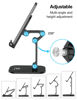 Picture of OCYCLONE Cell Phone Stand + 2 PCS Cable Organizer, Angle Height Adjustable iPhone Stand for Desk, Foldable Cell Phone Holder Tablet Stand Compatible with 4"-12.9" Phone Tablet