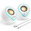 Picture of LENRUE Computer Speakers, PC Speakers with Colorful Lights Button, Volume Knob, 45 ° Tilt, Loud Sound, AUX and USB Powered for PC Desktop Monitor Laptop