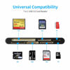 Picture of USB3.0 Multi-Card Reader, SD/TF/CF/Micro SD/XD/MS 7 in 1 Fast 5Gbps Memory Card Reader/Writer/Hub for SD SDXC SDHC CF CFI TF Micro SD Micro SDXC Micro SDHC MS MMC UHS-I Cards,for Windows/Linux/Mac OS