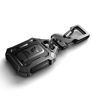 Picture of Dexnor Full-body Shockproof Case for AirTag, Anti-lost Protective Cover Airtag Holder Keychain with Key Ring & Carabiner for Keys, Luggage, Dog Cat Collar, Protector for Apple Air Tag (Black)