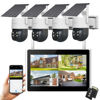 Picture of SMPETUYO Security Outdoor Camera Wireless: 10" LCD Monitor NVR kit with 4pcs Solar Cameras, 360° Pan & Tilt with Full Color Night Vision, 2-Way Talk,2K Battery Camera for Home Surveillance System