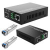 Picture of 2Pack SFP LC SingleMode Fiber to Ethernet Media Converter, Included 2PCS Bidi SFP Dual LC Gigabit Transceiver Modules, 1.25Gbps, 1000Base-LX to 10/100/1000Base-TX, 1310nm, SMF, Up to 20KM Transmission