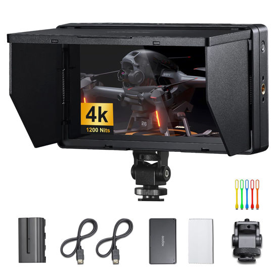 Picture of Godox GM55 Touch Screen DSLR Camera Field Monitor 5.5 Inch 4K 410nit 4K HDMI in and Out Exposure Focus 3D LUT 160°Wide View Angle DC/Battery 8V/1.5A Powered 1920x1080 External Monitor