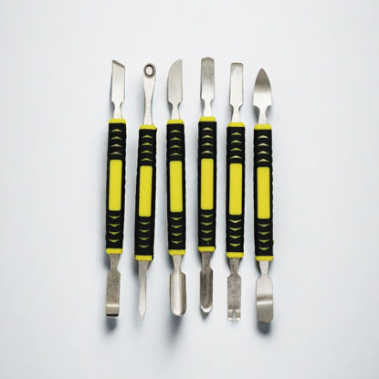 Picture of 6 PCS Dual Ends Metal Spudger Set, Professional Prying Opening Repair Tool Kit Suitable for iPhone IPad Tablet Mobile Phone Electronic Computer Repair Open Shell Repair Kit