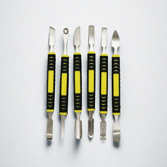 Picture of 6 PCS Dual Ends Metal Spudger Set, Professional Prying Opening Repair Tool Kit Suitable for iPhone IPad Tablet Mobile Phone Electronic Computer Repair Open Shell Repair Kit