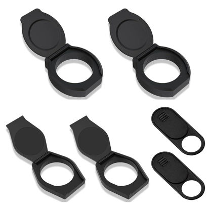 Picture of ThtRht 6 Pack Webcam Lens Cover Computer USB Camera Shutter Cap Adhesive Privacy Switch Hood Blocker for Tesla Model 3 Y Interior Logitech HD Pro iPad MacBook Tablet Laptop Stream Web Cams