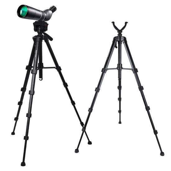 Picture of DAPENG Spotting Scope Tripod,Shooting Hunting Rest V Yoke Stand with Travel Bag and Phone Holder,Compatible with Monocular/Astronomical Telescope/DSLR Camera/Cell Phone/Projector (70 inch)