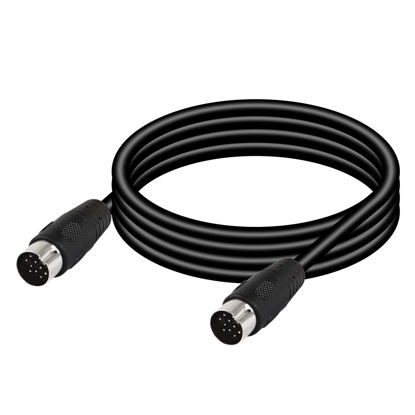 Picture of CERRXIAN DIN 13 PIN Male to Male Electrical Signal Control Cable, UL2919 OD9.0MM 13 PIN Extension Cable (M-M) (1.5m Black)