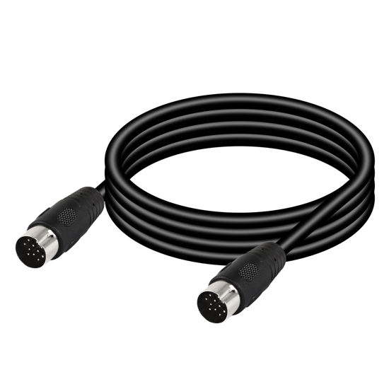 Picture of CERRXIAN DIN 13 PIN Male to Male Electrical Signal Control Cable, UL2919 OD9.0MM 13 PIN Extension Cable (M-M) (1.5m Black)