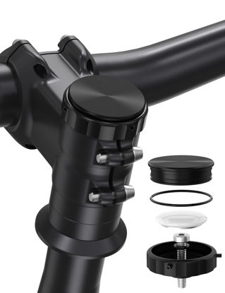 Picture of SUPMEGA AirTag Bike Mount, Hidden Bicycle Stem Cap Mount for AirTag, Anti-Theft Bike GPS Tracker Accessory Waterproof AirTag Holder for Bicycles with Headset Cap Size of 1-1/8" & 1-1/4"