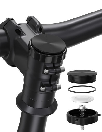 Picture of SUPMEGA AirTag Bike Mount, Hidden Bicycle Stem Cap Mount for AirTag, Anti-Theft Bike GPS Tracker Accessory Waterproof AirTag Holder for Bicycles with Headset Cap Size of 1-1/8" & 1-1/4"