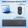 Picture of CITLLA M9300 Wireless Keyboard Mouse Combo, 2-in-1 USB Receiver and Two Bluetooth, Multi Device Silent Keyboard for Computer, Laptop, Office, Work