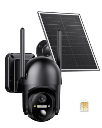 Picture of Tefrio Cellular Security Camera Outdoor with 4G LTE SIM Card, No WiFi Needed, Support Unlimited Data Plan, 360° Live Video, PIR Motion Alerts, 2K Color Night Vision, Remote Access for Farm/Jobiste