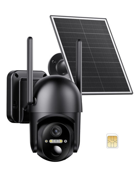 Picture of Tefrio Cellular Security Camera Outdoor with 4G LTE SIM Card, No WiFi Needed, Support Unlimited Data Plan, 360° Live Video, PIR Motion Alerts, 2K Color Night Vision, Remote Access for Farm/Jobiste