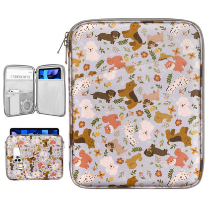 Picture of Dadanism 9-11 Inch Tablet Sleeve Bag Carrying Case for iPad 10th Gen 10.9, iPad 9/8/7th Gen 10.2, iPad Air 11", iPad Pro 11 M4 M2 2024, iPad Air5/4 10.9, Galaxy Tab A9+ Plus 11"/S9 FE, Happy Dogs