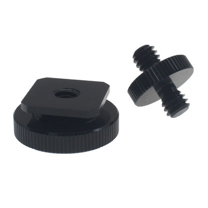 Picture of FDXGYH 1pcs Camera Hot Shoe Adapter 1/4" Female Thread to Hot Shoe Adapter with 1/4 to 1/4 inch Male Screw