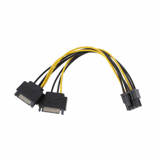 Picture of axGear Dual SATA to PCI-E Power Cable 15Pin SATA to 8 pin / 6 pin Video Card Power Wire