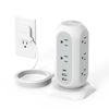 Picture of Tower Power Strip Flat Plug with 11 Outlets 3 USB (1 USB C), TESSAN Surge Protector Tower 1625W/13A,1050J Protection, 6 Feet Extension Cord with Multiple Outlets, Office Desk Supplies, Dorm Essentials