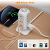 Picture of Tower Power Strip Flat Plug with 11 Outlets 3 USB (1 USB C), TESSAN Surge Protector Tower 1625W/13A,1050J Protection, 6 Feet Extension Cord with Multiple Outlets, Office Desk Supplies, Dorm Essentials