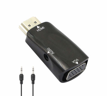 Picture of YACSEJAO HDMI to VGA Adapter，1080P HDMI Male to VGA Female Converter with Audio Compatible with Monitor, Laptop, Computer, PC, Desktop, Projector, HDTV, Chromebook, Ultrabooks and More
