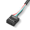 Picture of XMSJSIY Motherboard Speaker Internal USB PC Computer Speaker 9 Pin for Desktop Case Audio Stereo Loudspeaker Hidden Small Type DIY-0.6M/1.9FT 1 Pair