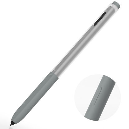 Picture of AZF Pencil Case Compatible with Samsung Galaxy Tab S7/S7+/S7 FE/S8/S8+/S8 Ultra/S9/S9+/S9 Ultra S Pen Case, with Top and Bottom Cover Separated, Translucent Silicone Sleeve. (Gray)