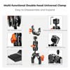 Picture of K&F Concept Super Clamp Double Camera Clamp, Umbrella Clamp Metal Double Clamp for Chair, Pole, Tripod, 1/4" Threads Max Load Capacity 1.5KG.
