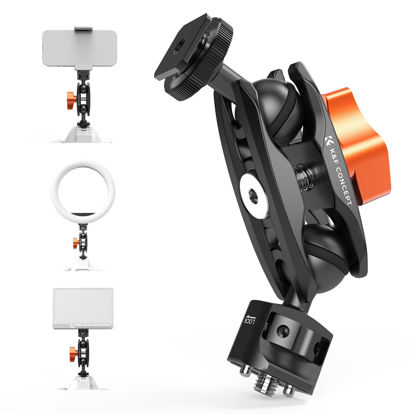 Picture of K&F Concept Magic Arm, Multi-Function Double Ball Head with Cold Shoe Mount and 1/4"-20 Screw (with Retractable Pins) for Super Clamp, Monitor, LED Light.