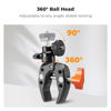 Picture of K&F Concept Super Clamp Camera Clamp with 360° Ballhead, Clamp Mount with Adapter for GoPro/AKASO/Insta360 Action Cameras, 1/4"-20 Screw for Camera Monitor, Cold Shoe Mount for Light Microphone.
