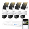 Picture of XMARTO QHD Wire-Free Solar Security Camera System Outdoor/Indoor Wireless, Pan Tilt Zoom, 4K Long Range WiFi 6 Surveillance DVR Kit, Long-Lasting Solar Battery Home CCTV 4-CAM Set w. 120-day Storage