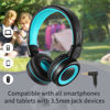 Picture of POWMEE M3 kids Headphones with Microphone Lightweight Foldable Adjustable Stereo Bass On-Ear Headphones with 1.3 M Tangle-Free Cord for smartphons tablets MP3/4 with 3.5mm jack device(Black)