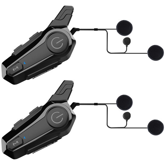 Picture of cepkquis Motorcycle Bluetooth Helmet Intercom,Motorbike Dirt Bike Headset Headphone with Noise Cancellation Music Player, 30M Intercom for Full-face Helmet Waterproof 2 Pack