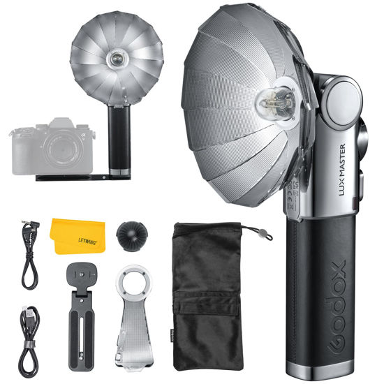 Picture of GODOX Lux Master Retro Camera Flash, 2.4G HSS TTL Retro Flash, Touchscreen Control, S1/S2 Optical Control, Built-in Battery, Type-C Charging, Compatible Canon Nikon Sony Olympus Fuji Leica Camera