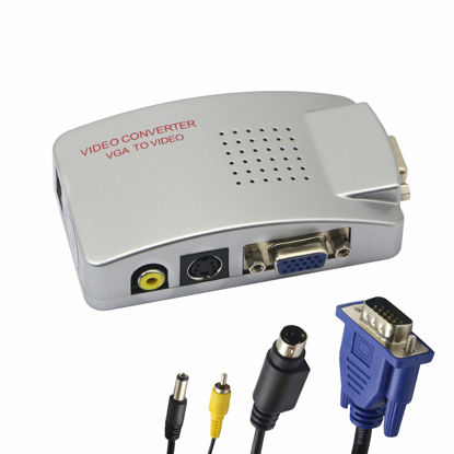 Picture of GINTOOYUN VGA to RCA Adapter,Composite VGA to Video,S-Video Converter,for HDTV, Monitors, Laptop, Desktop, PC.