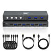 Picture of USB3.0 Switch HDMI Kvm Switch 4 Computers 1 Monitors with 3 USB Ports, 4K@60Hz for 4 Computers Sharing Monitor Keyboard Mouse, Supports Button Control, EDID Compatible