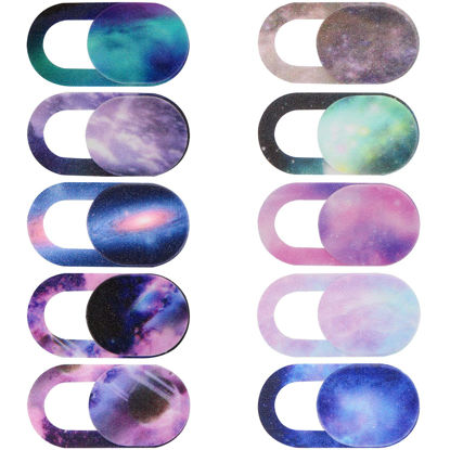 Picture of BENOSPACE 10pcs Laptop Camera Cover Slide Universe Webcam Cover Slide Starry Sky Ultra Thin Web Camera Cover for Laptop Desktop PC MacBook Pro iPad Smartphone Tablet Privacy Security Camera Blocker