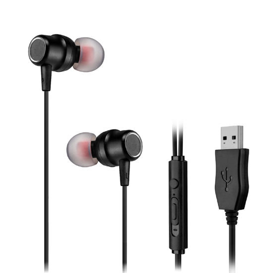 Picture of USB Earbuds with 8.2FT Extra Long Cord for Computer, in-Ear USB Headphone Headset with Mic Compatible with Laptop, Desktop PC, Notebook & Chromebook, Noise-isolation & Lightweight, CGS-W7