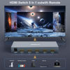 Picture of HDMI Switch SGEYR 5x1 HDMI Switcher 5 in 1 Out Multiple HDMI HUB 5 Port Box with IR Remote Control HDMI 1.4 HDCP 1.4 Support 4K@30Hz Ultra HD 3D 2160P 1080P(Grey)
