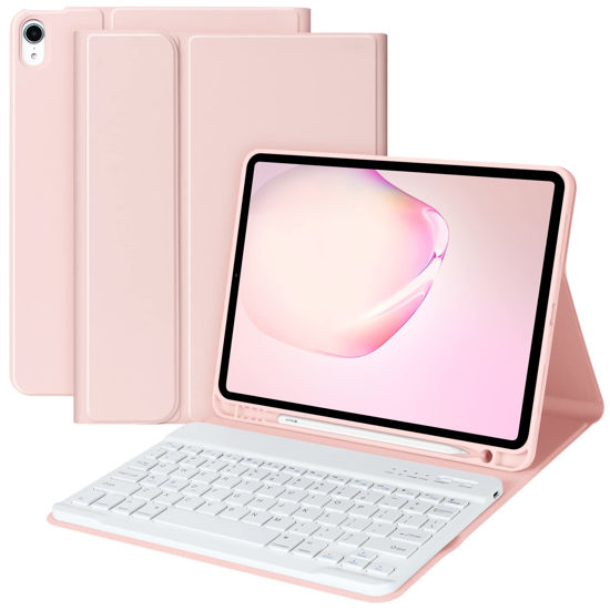 Picture of BQSS Keyboard Case for iPad Air 11 Inch (M2) 2024 Wireless Keyboard Case for iPad Air 10.9 Inch 5th/4th Generation 2022 Detachable for iPad air 4th 2020 for iPad Pro 1st Case with Pencil Holder Pink