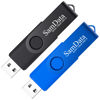 Picture of SamData 128GB USB Flash Drives 2 Pack 128GB Thumb Drives Memory Stick Jump Drive with LED Light for Storage and Backup (2 Colors: Black Blue)