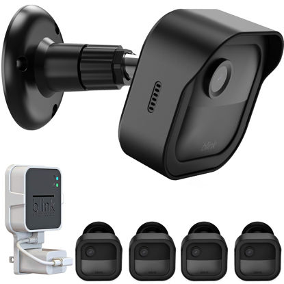 Picture of Wall Mount for Blink Outdoor 4 (4th Gen) and Blink Outdoor (3rd Gen), 4 Pack Weatherproof Protective Housing and 360 Degree Adjustable Mount with Sync Module 2 Mount (Blink Camera Not Included, Black)