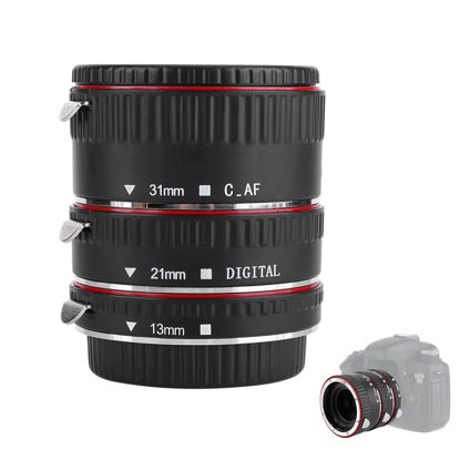 Picture of Macro Lens Tube Extension，Fast Auto Focus Macro Lens Tube Extension Adapter Ring 13mm 21mm 31mm Suitable for EOS EF Mount to 1100d 700d 650d 600d 550d 500d 450d 400d 350d 300d 100d 70d Cameras