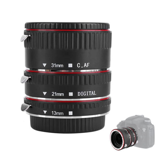 Picture of Macro Lens Tube Extension，Fast Auto Focus Macro Lens Tube Extension Adapter Ring 13mm 21mm 31mm Suitable for EOS EF Mount to 1100d 700d 650d 600d 550d 500d 450d 400d 350d 300d 100d 70d Cameras