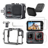 Picture of Rszfnjxry Aluminum Metal Frame Cage Case with Silicone Lens Cap and Screen Protector for Insta360 ACE PRO Camera Accessories Kit
