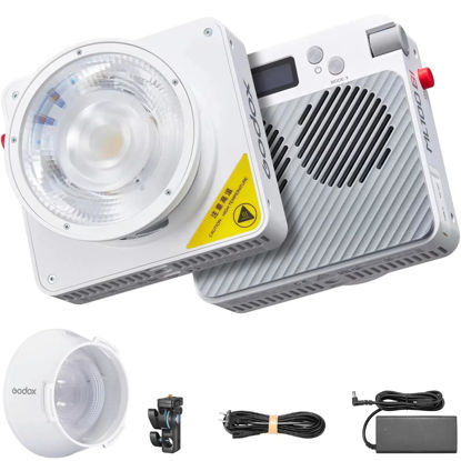 Picture of Godox ML100Bi Bi-Color LED Video Light with 2 Reflector Lens, 100W 34300Lux@1M CRI 97+ TLCI 98+ 2800K-6500K LED COB Light, 11 FX Effects LED Photography Light, Portable LED Continuous Light