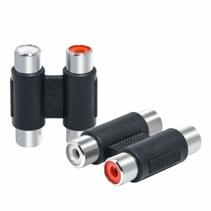 Picture of RCA Female to Female Coupler, 2 Pack Dual Female RCA Adapter Cable Extension Connector for Amplifier, Subwoofer, Mixer