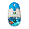 Picture of Skeuoss Frutiger Aero Aqua Mouse - Clear Blue USB-C Rechargeable Wireless & Bluetooth Optical Retro Computer Mouse with Liquid Water Section and Floaters (Globe, Clownfish)