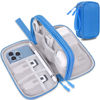 Picture of Lacdo Electronic Organizer, Travel Cable Organizer Bag Pouch Tech Electronic Accessories Carry Case Portable Double Layer Charger Case for Cable, Cord, Charger, Phone, Earphone, Power Bank, Azure Blue