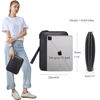 Picture of LANNSYNE Full Grain Leather Travel Cable Accessories Bag, Electronic Organizer Carry Case Double Layer Storage Case for Cables, Charger, Phone, Power Bank